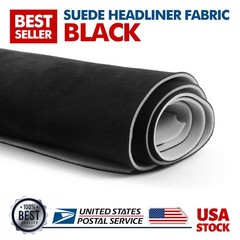 Black Suede Headliner wrap Interior Material for Car/Truck Roof Replace 98″x60″