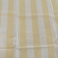 VTG Moire Wood Grain & Striped Yellow Fabric Cotton Synthetic Blend 71×48