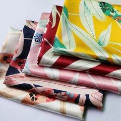 1 Yard Soft Silky Satin Fabric floral charmeuse Material Lining Scarf Textile