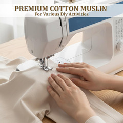 10 Yards X 63″ 100% Cotton Muslin Fabric Natural Unbleached Linen Fabric by The