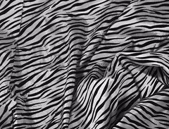 Silver Black Tiger Velvet Flocking Fabric 60” Width Sold By The Yard Zebra