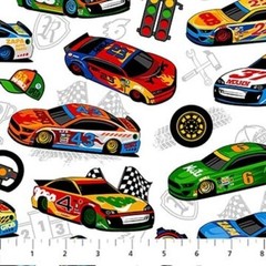 Turbo Speed By Northcott – White Race Cars #25108-10