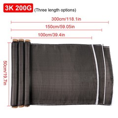 23.6”-118” Real Carbon Fiber Fabric Cloth Roll 3k 200gsm 2×2 Twill Weave Black