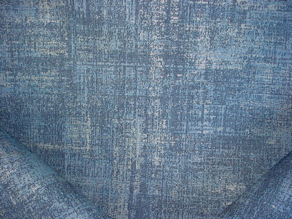 2-3/8Y Pollack 2463 Painter River Blue Silver Brush Stroke Upholstery Fabric