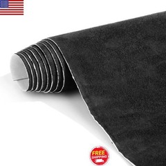 Suede Wrap Self-Adhesive Black Suede Car Interior Wrap 17in x 70in Microfiber…