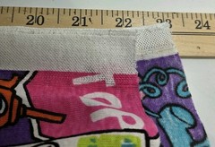 Vintage Unknown Brand Vacation Road Trip Fabric Piece Bright Neon Colors 1980s