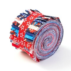 2.5 inch America Patriotic Jelly Roll 100% cotton fabric quilt strips 17 piece