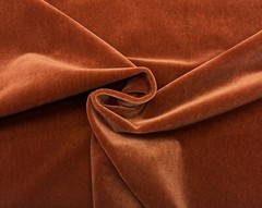 DESIGNER PLUSH MOHAIR HARVEST ORANGE VELVET MULTIPURPOSE FABRIC BY YARD 55″W