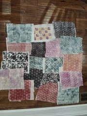 Natural Dye Hand Dyed Fat 16ths 9″x11″ Geometric 100% Cotton Scrap Fabric 18pc