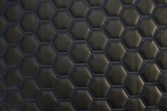 Hexagon Quilted Vinyl Grain Faux Leather Car Upholstery Fabric | 2″-5cm Stitched