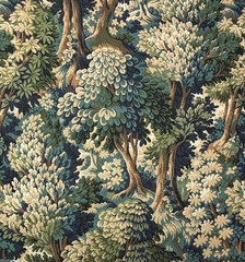 P KAUFMANN INTO THE WOODS FOREST GREEN TREES MULTIPURPOSE FABRIC BY YARD 54″W