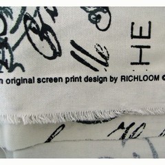 Richloom Dumas Remnant 1/3 Yard by 54″ Black Off-White French Words All Cotton