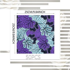 50 Pcs 25 x 25 cm/9.8 x 9.8 inches Polyester African Fabric Square No Repeat