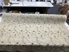 FAUX SILK FLOWERS EMBROIDERED~DRAPERY UPHOLSTERY Sold By The Yard