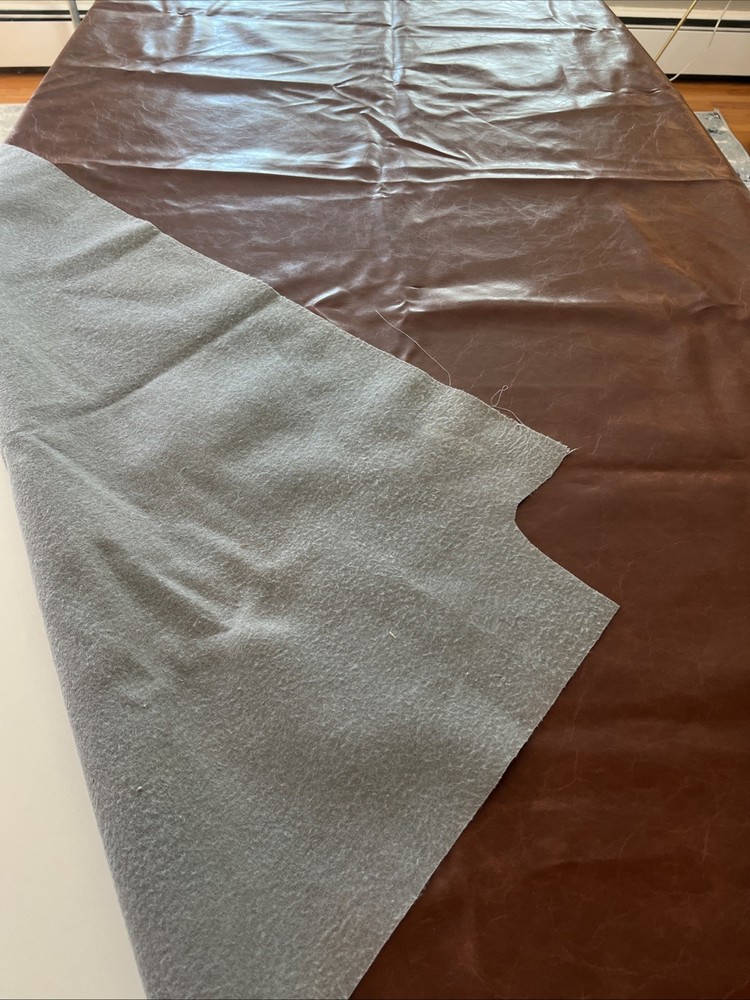 Large Brown Marine Upholstery Vinyl Fabric Remnant 54.5” x 82” Boat RV Auto Seat