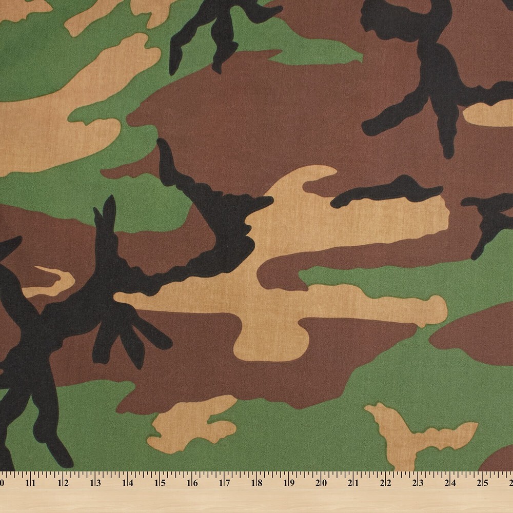 Camouflage Print Fabric Cotton Polyester Broadcloth By The Yard 60″