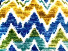 Millcreek Outdoor Patio Deck Fabric Chevron Tiago Blue Green 3.5 Yard Lot