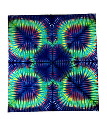 TIE DYED FABRIC PIECE, 45″ X 49″ SHARP COLORS, NEW