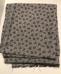 52”x 45” Cotton Polyester Blend Fabric small Floral Print: Grey, Black, Red