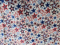 3 One Yard Pieces Of Red White And Blue Patriotic Fabric 100% Cotton