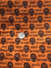 Custom Made, 1 Yard HARLEY DAVIDSON HD Motorcycle Cotton Fabric 36” x 56”
