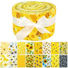 80 PCS Precut Bees Jelly Roll Fabric Strips 16 Floral Prints 2.5×20 Inch