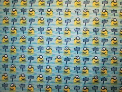 MINIONS ALL NATURAL BEACH MASK MINION DESPICIBLE ME BLUE COTTON FABRIC FQ