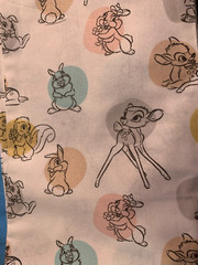 Bambi Scrap 9″x 21”, Cotton Fabric, Fat Eighth, Thumper, Flower, deer