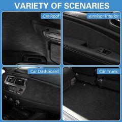 118″ L × 59″ W Suede Headliner Fabric, Black Suede Headliner with Foam Backin…