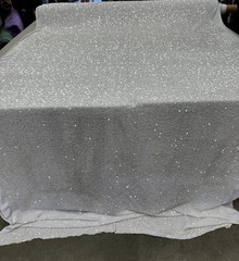 White Sequin On white Stretch Velvet Fabric Sparkly Spandex Costumes Dancewear
