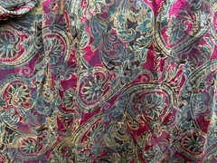 Burgundy & gold Metallic Floral print soft chiffon Fabric By the Yard 44″ wide