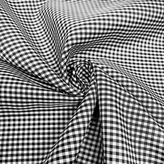 Gingham Check Poplin Fabric 1/16 Inch Plaid Yarn Dyed Cotton Polyester