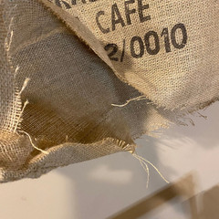 Jute Burlap Coffee Bean Bag Sack Cafes Do Brasil Brazil Vintage Double Sided