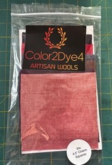 Hand Dyed Wool appliqué, rug, craft: (6) 4.5″ Charm Sq; Pinks & Purples Set -N3