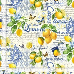 Lemon Collage Fabric By The Yard Limoncello Cotton Timeless Treasures CD3441