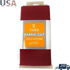 Polycotton Fabric 2 Yards Durable Breathable Crafting Material Wrinkle Resistant