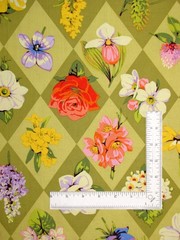 Nation of Flowers Diamond Floral Fabric By Yard Martha Negley Cotton Free Spirit