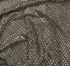 GOLD/BLACK Dots Sequins Fabric 45” Width 5 Yard