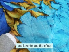 1 yard X 1.48 meter Shading Chiffon Fabric Beach Dress Material Feather Pattern