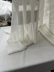 Faux Linen Sheer Voile Gasa Fabric 116” Wide Curtain Drapery Sold BTY – Natural