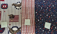100% Cotton Quilting Fabric – 2-5/8 Yards Total – Patriotic Red, White And Blue