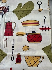 Retro Vintage BBQ Fabric 36”x60” MCM Vintage Fathers Day