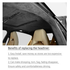Headliner Fabric Suede with Foam-Backed Roof & Panel Lining Upholstery Renew