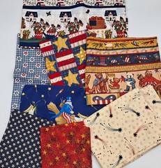 14 7/8 oz Quilt Cotton Sewing Fabric Patriotic Red White Blue ~2.5 Yd