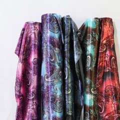 1 Yard Retro Paisley Pattern Fabric Silky Soft Satin Charmeuse Material Linings
