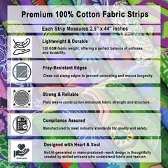 40 PCS Jelly Roll Fabric Strips Quilting Precut Craft Ocean Garden Bliss