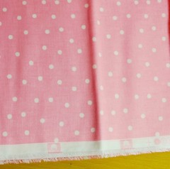 BRAND NEW Soft Pink Polka Dot 100% Cotton Fabric 45″ x 100″ 2 3/4 yd Piece