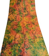Sushila Vintage Tie-Dye Pure Silk Sari Remnant Scrap Multi-Color Craft Fabric