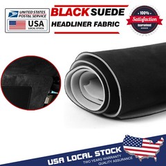 Black Suede Headliner Fabric Material 80″x60″ Car Interior Roof Liner Upholstery