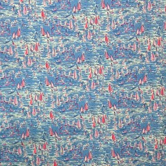 Lilly Pulitzer Cotton Poplin Fabric Zanzibar Blue Boatylicious 36″ x 57″
